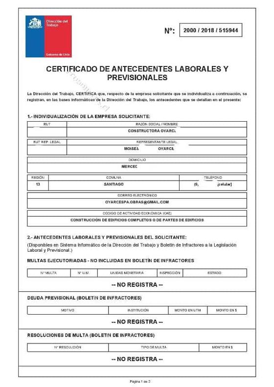 certificado liquidaciones de sueldo
